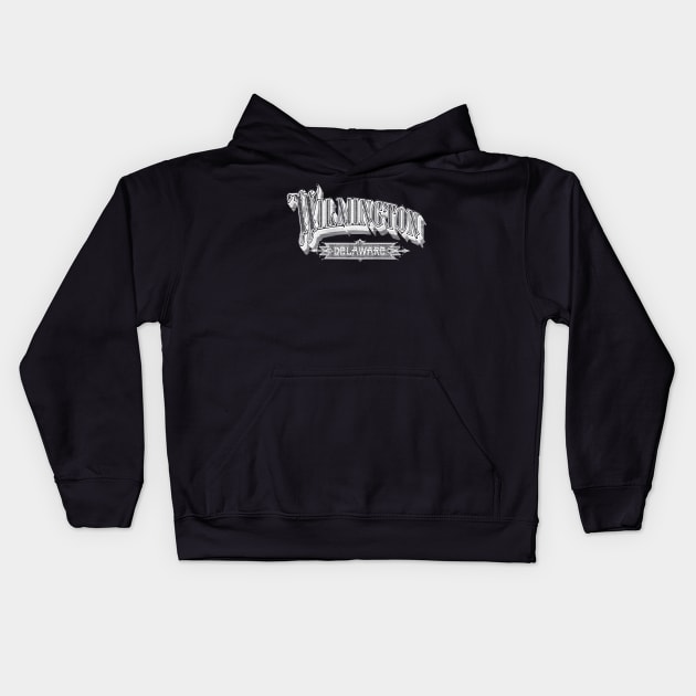 Vintage Wilmington, DE Kids Hoodie by DonDota